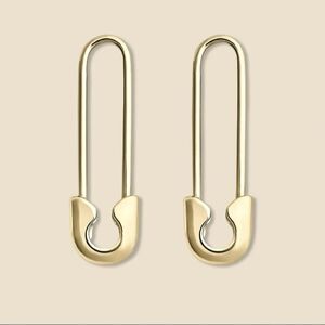14k Real Gold Safety Pin earrings | Solid Gold Safety Pin Earrings | Minimal |